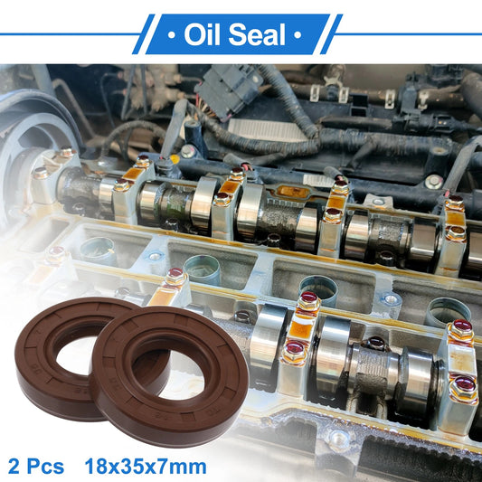 Oil Seal 18x35x7mm 2 x Seal Ring Rotary Shaft Seal Brown FKM