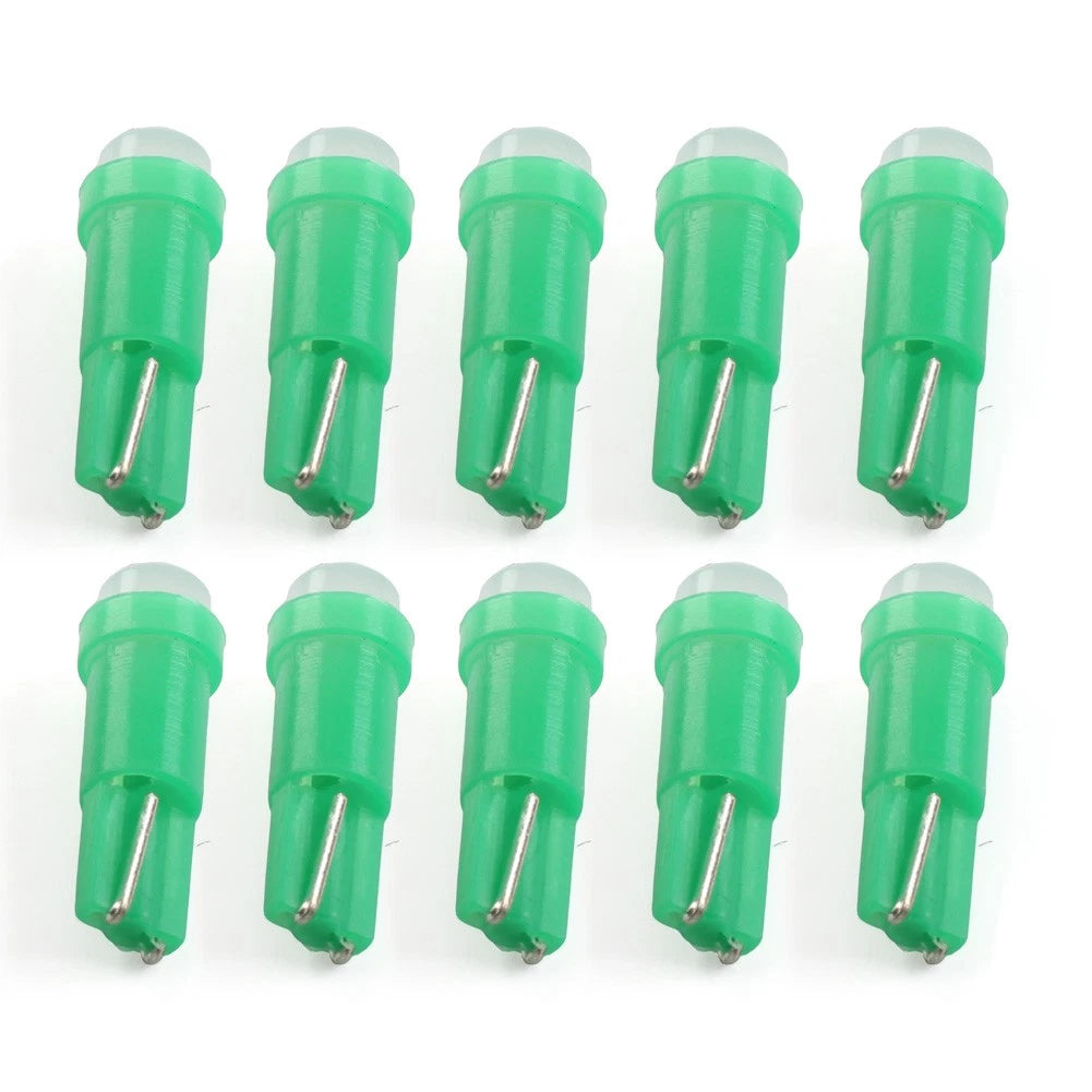 10 x T5 LED Green Dashboard Gauge Bulbs for Car Instrument Lights