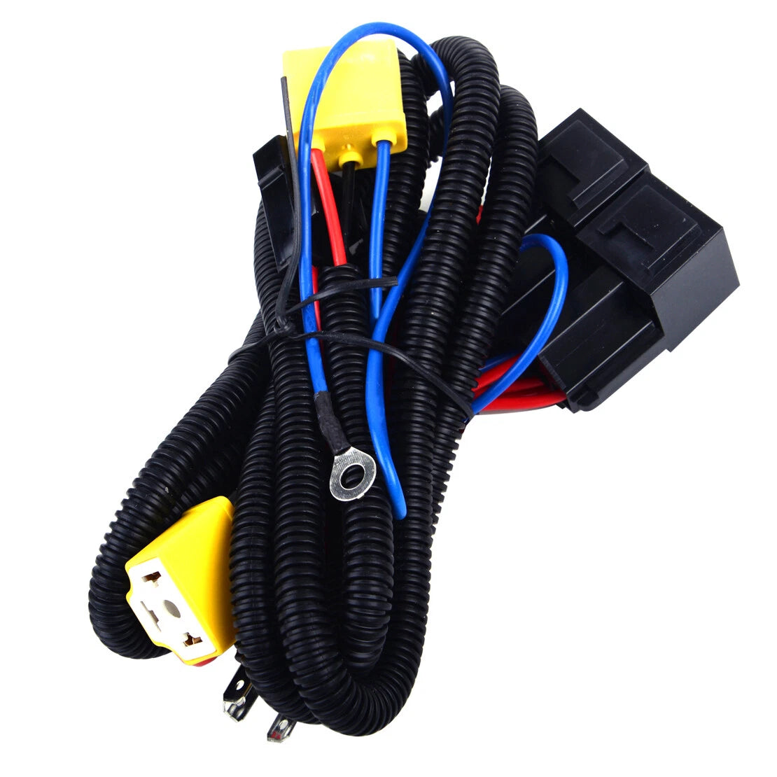 Headlight Relay Wiring Harness for H4 Bulb Socket - 12V