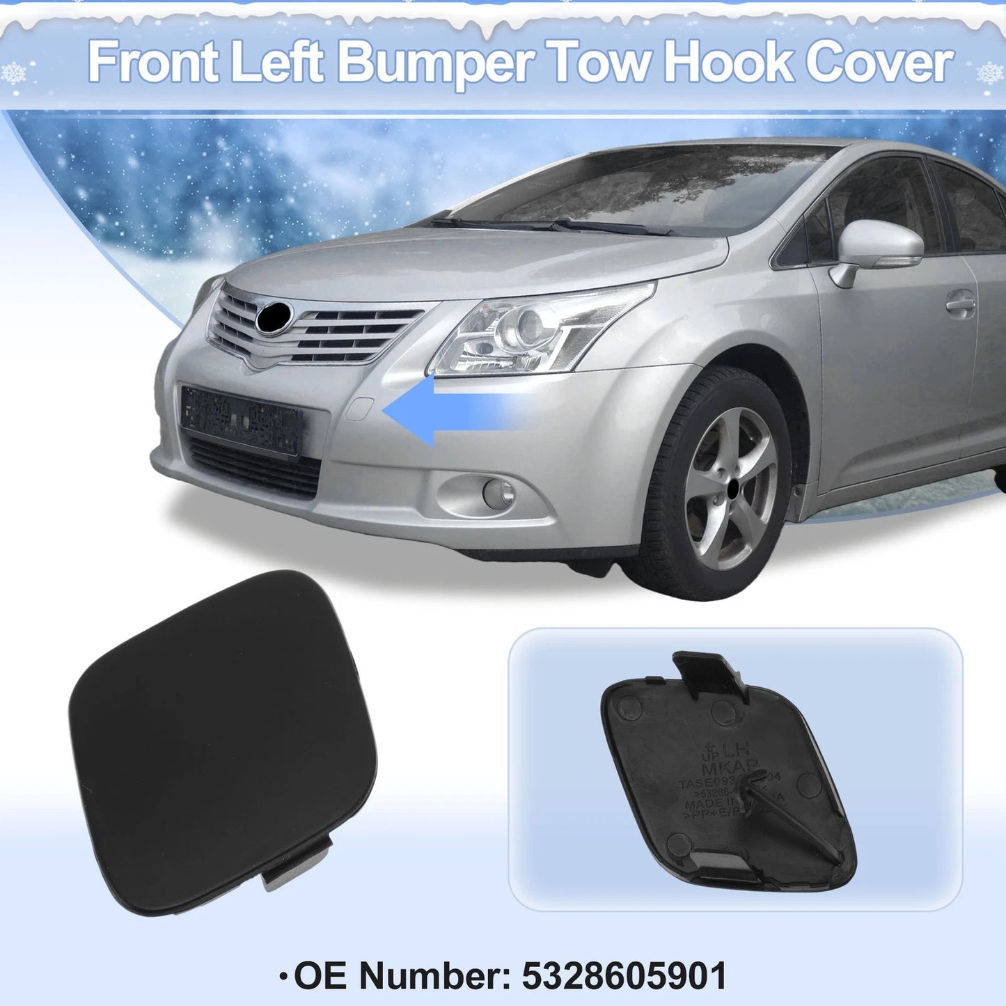 Left Front Tow Hook Cover Cap for Toyota Auris (2006–2009)