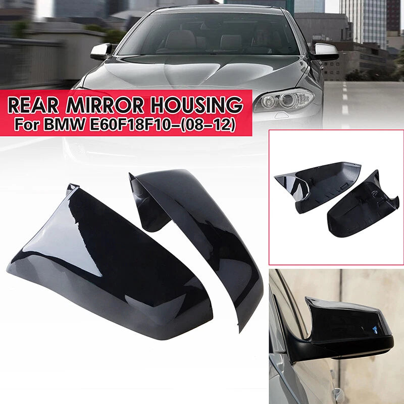 Gloss Black Mirror Cover Caps for BMW E60 F10 F11 F06 F12 F13 F01 F02 (2008-2017)