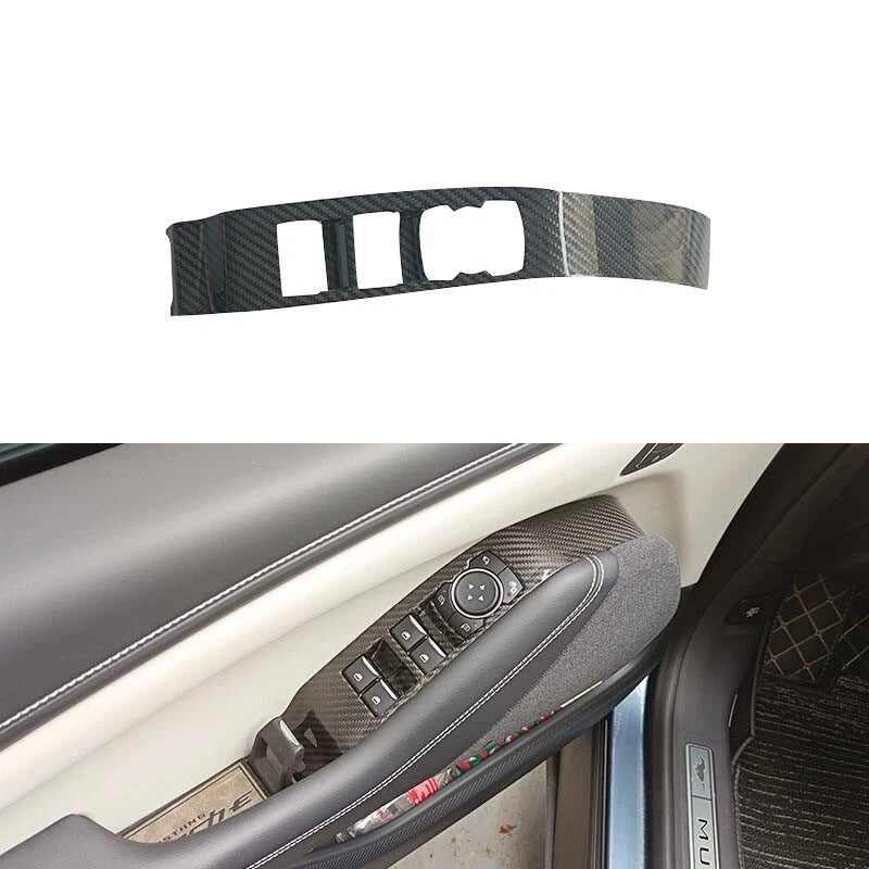 Real Carbon Fiber Window Lift Panel Cover Trim for Ford Mustang Mach-E 2021-2024