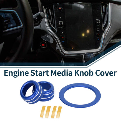 Engine Start Button Knob Cover Ring 3 x for Subaru WRX (2022-2023) Blue