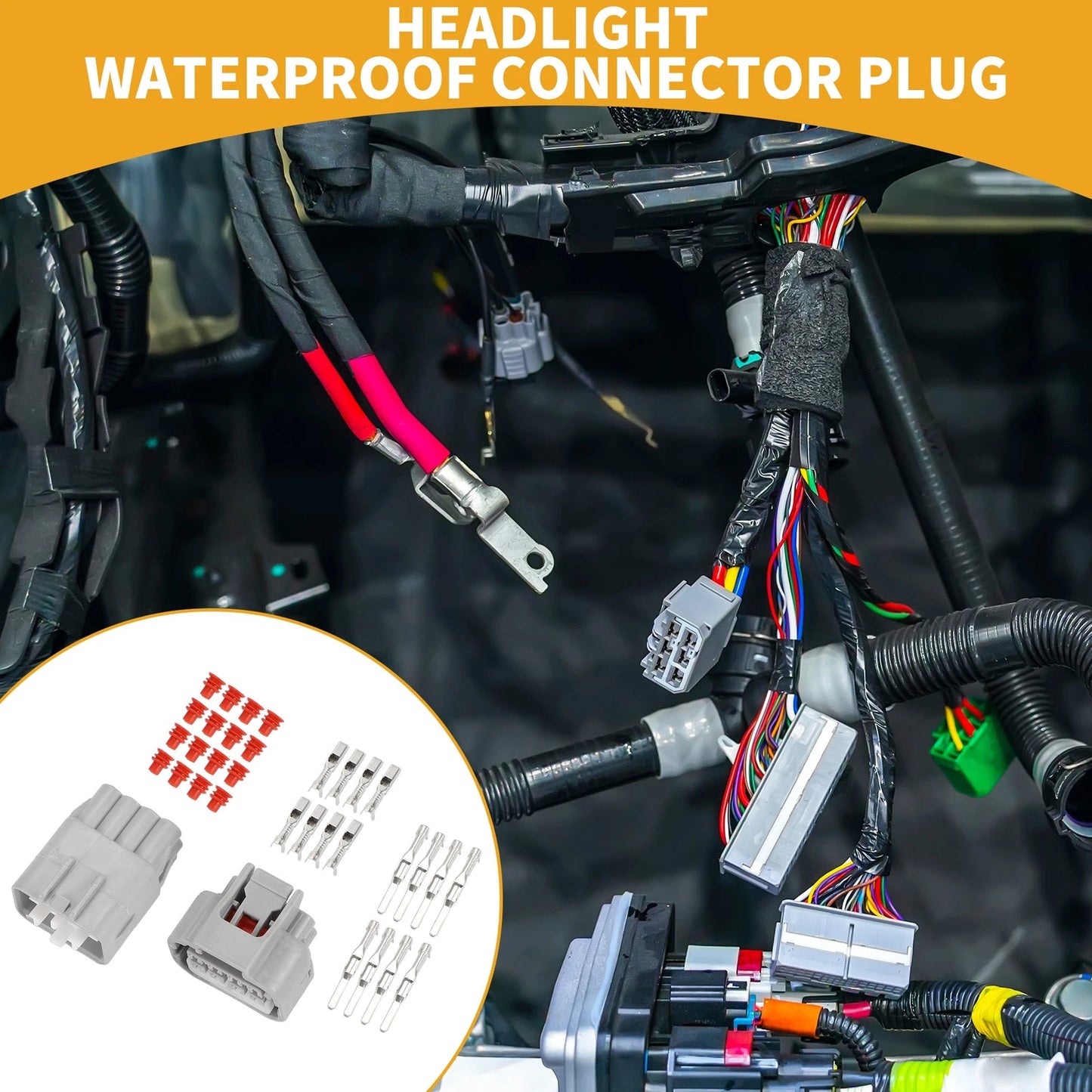 8Pin Waterproof Headlight Connector Plug for Toyota