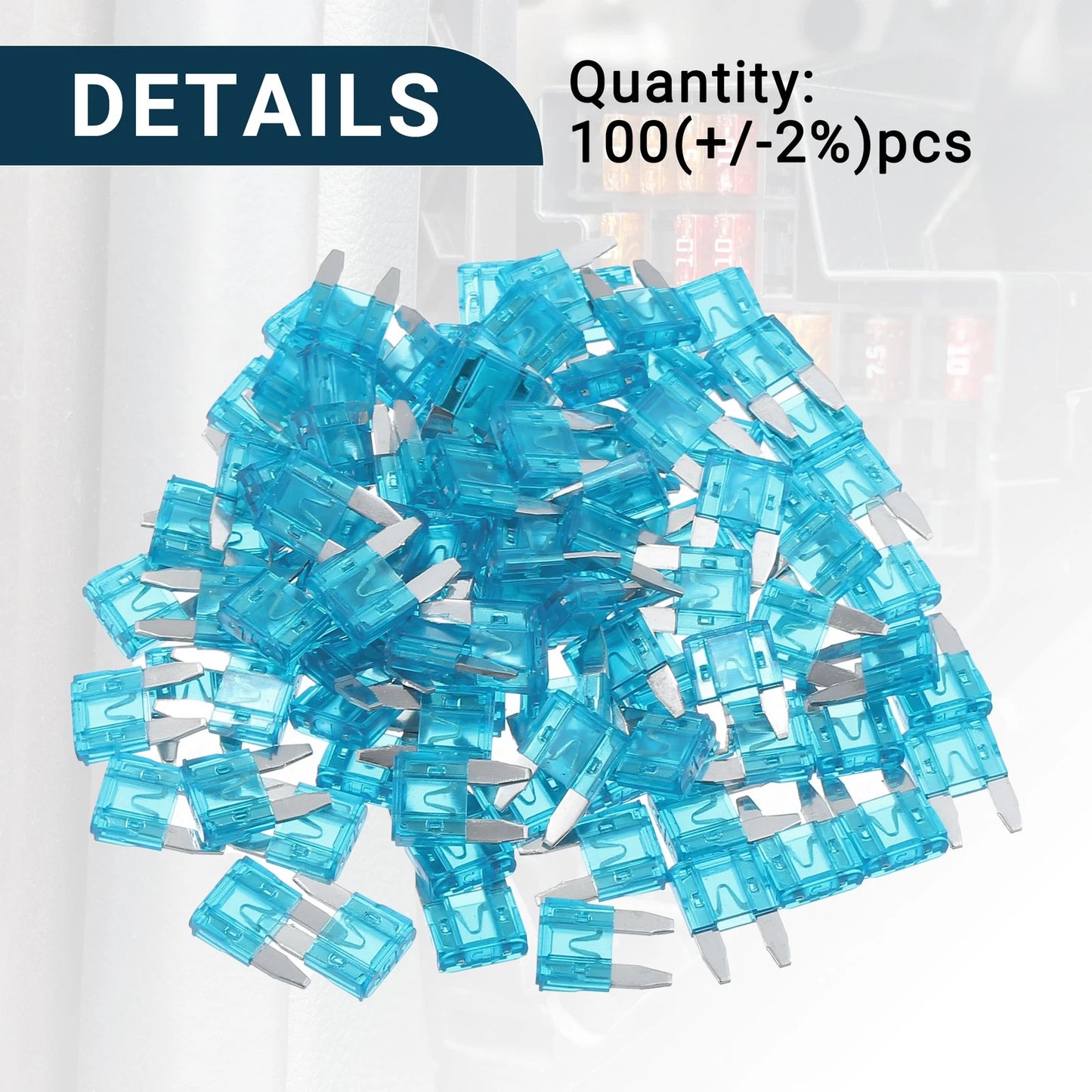 15A Mini Blade Fuses - Durable Short Circuit Protection - 100 Pcs for Cars