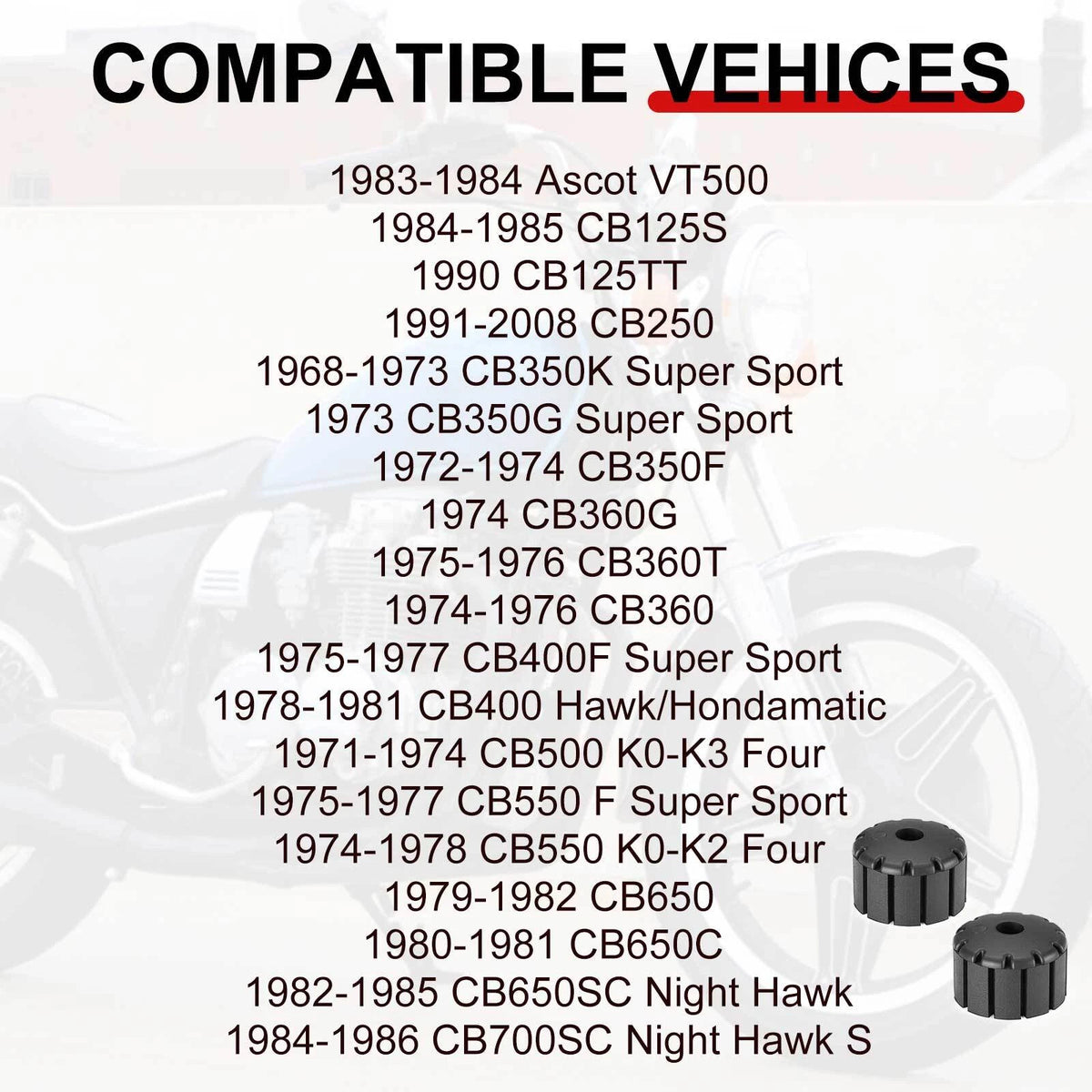 2PC Fuel Tank Rubber Mount for Honda CB250/CB360/CB400/CB500/CB550
