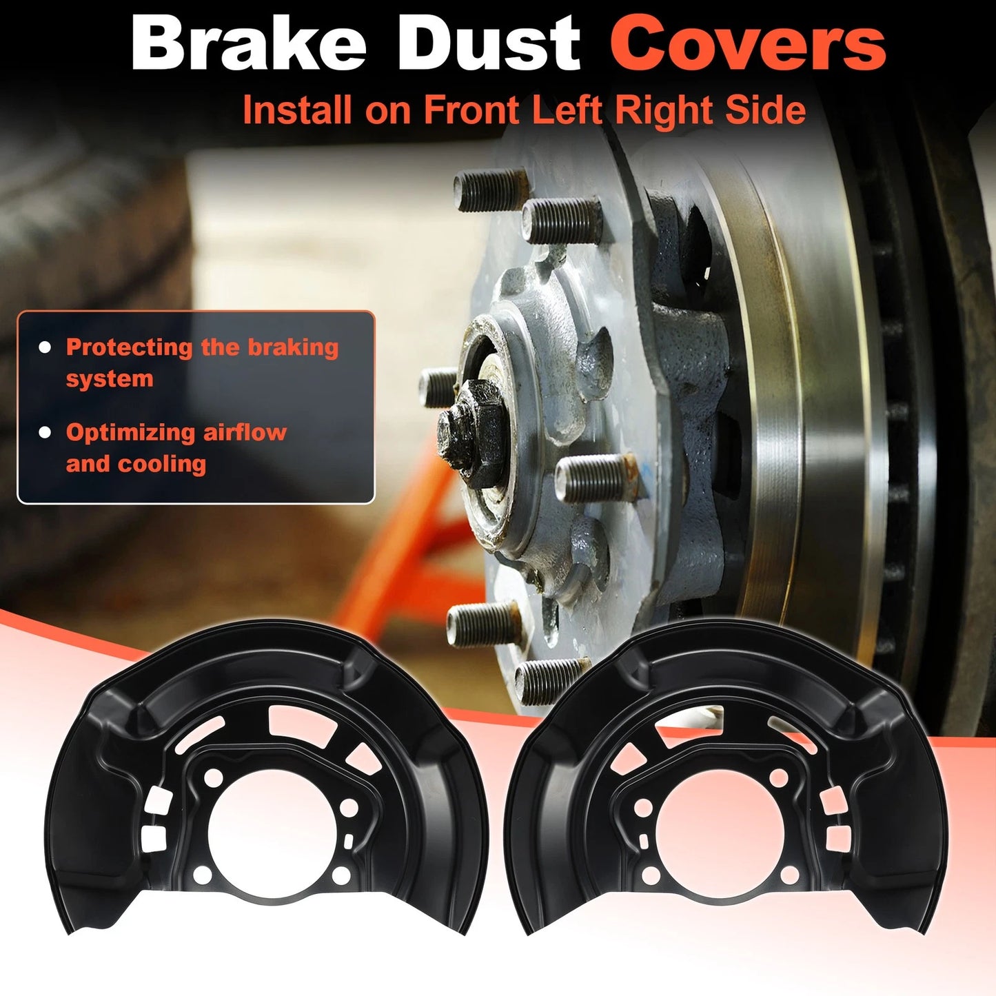 2 x Front Left Right Brake Dust Shield for Toyota Scion