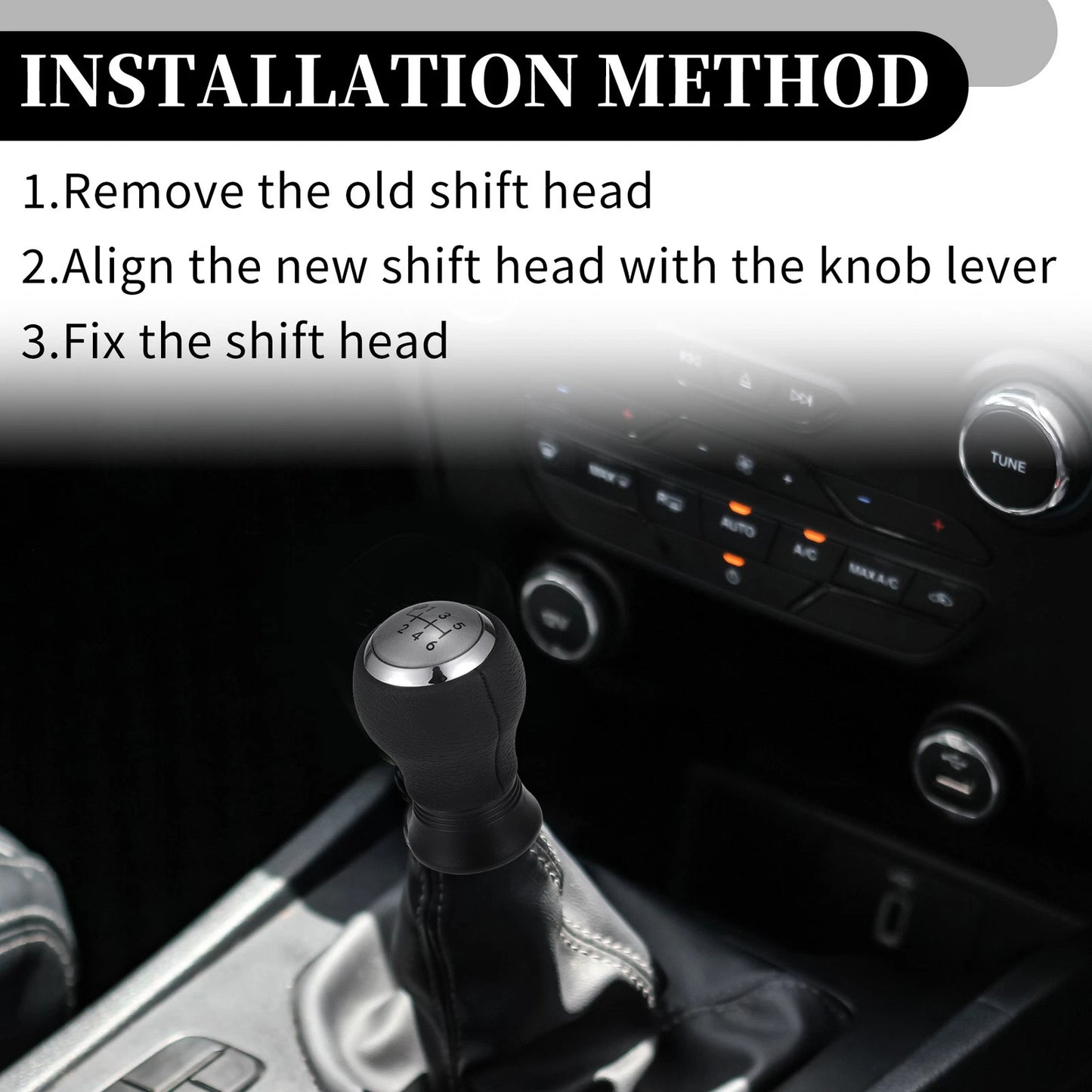 6 Speed Manual Gear Shift Knob for Toyota Yaris (2005-2010) Silver Tone