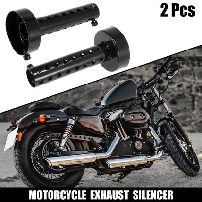 Exhaust Silencer Muffler Pipe / 2 x 60mm / for Universal Motorcycle