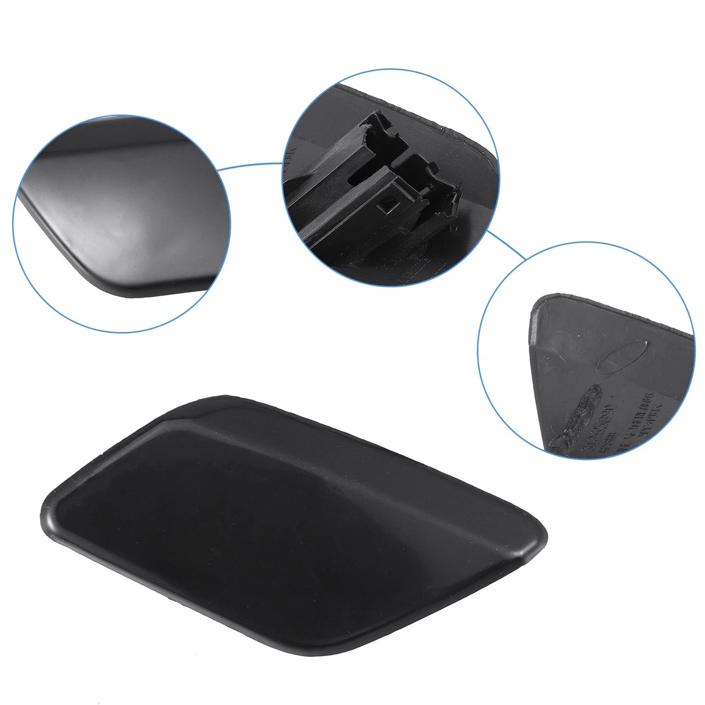 Front Left Right Bumper Headlight Washer Nozzle Caps for Volvo S60 (2001-2010)