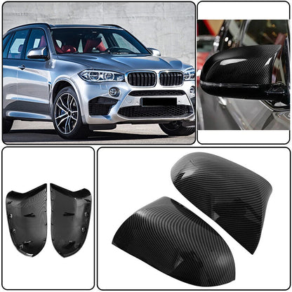 Carbon Paint Rearview Side Mirror Cover Caps for BMW F85 X5M F86 X6M (2015-2018)
