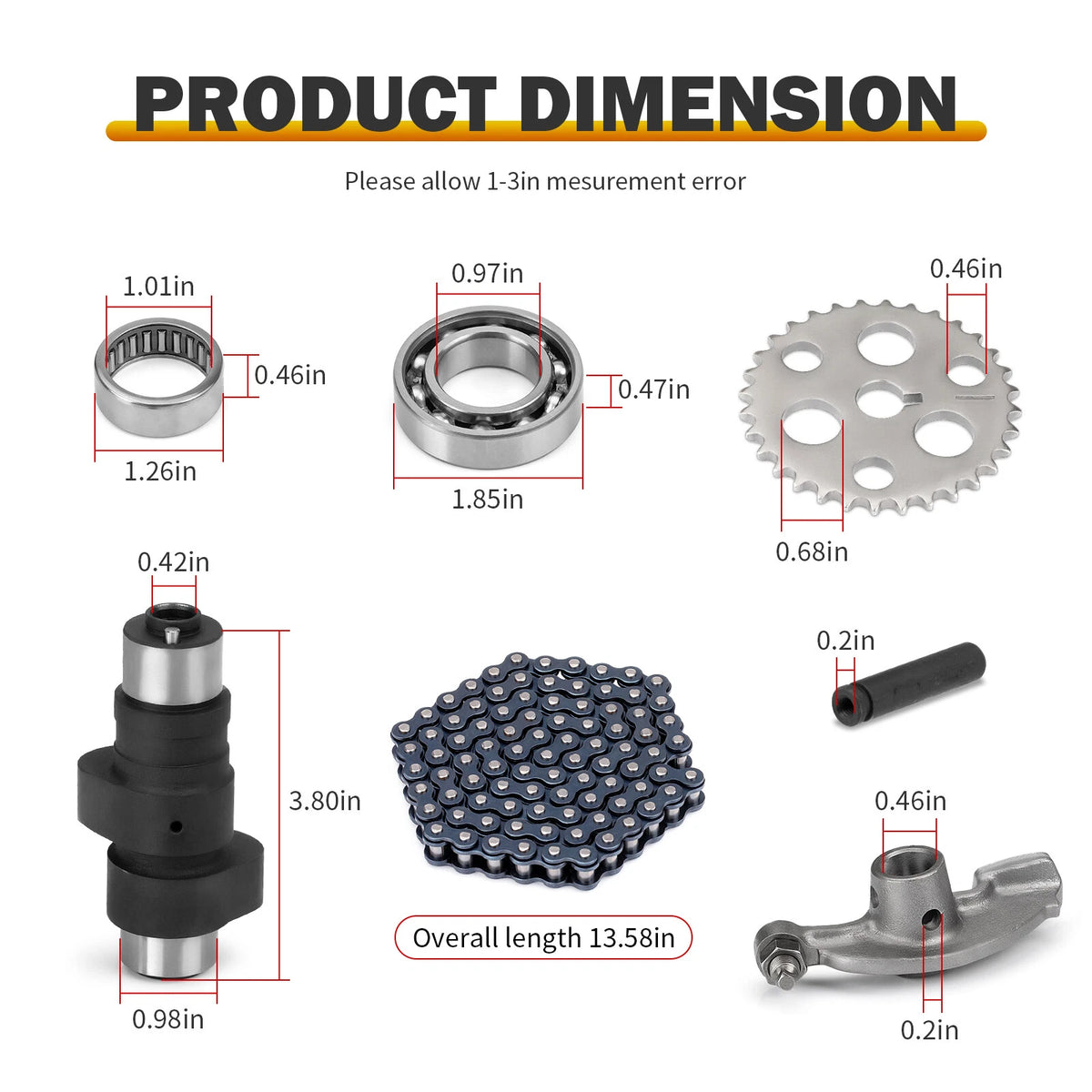 Camshaft & Cam Chain Gear Bearing Kit for Yamaha Warrior 350 (1990–2004)
