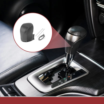 1 Pc Gear Shift Knob Cover for Acura ZDX (2010-2012) Black Gray Faux Leather