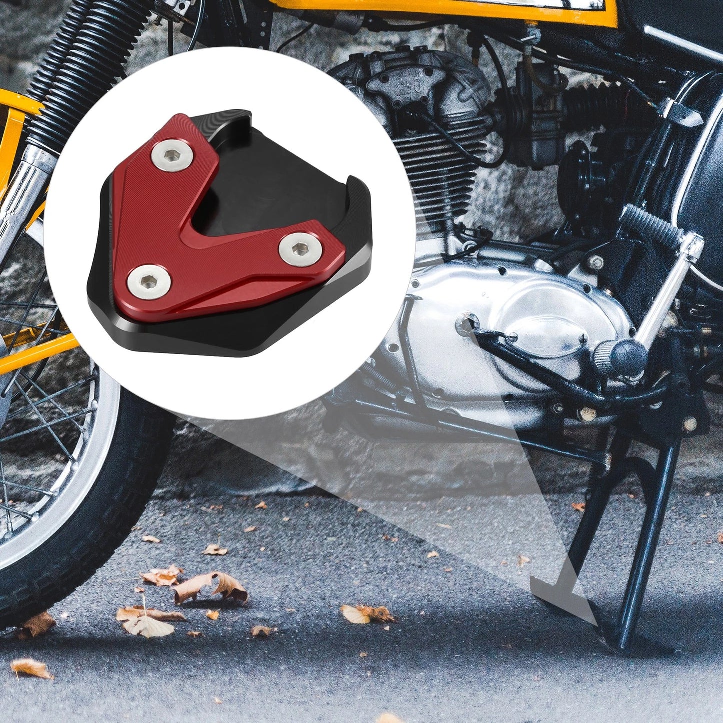 Motorcycle Kickstand Pad for HONDA CB1300 2020-2023 - Red