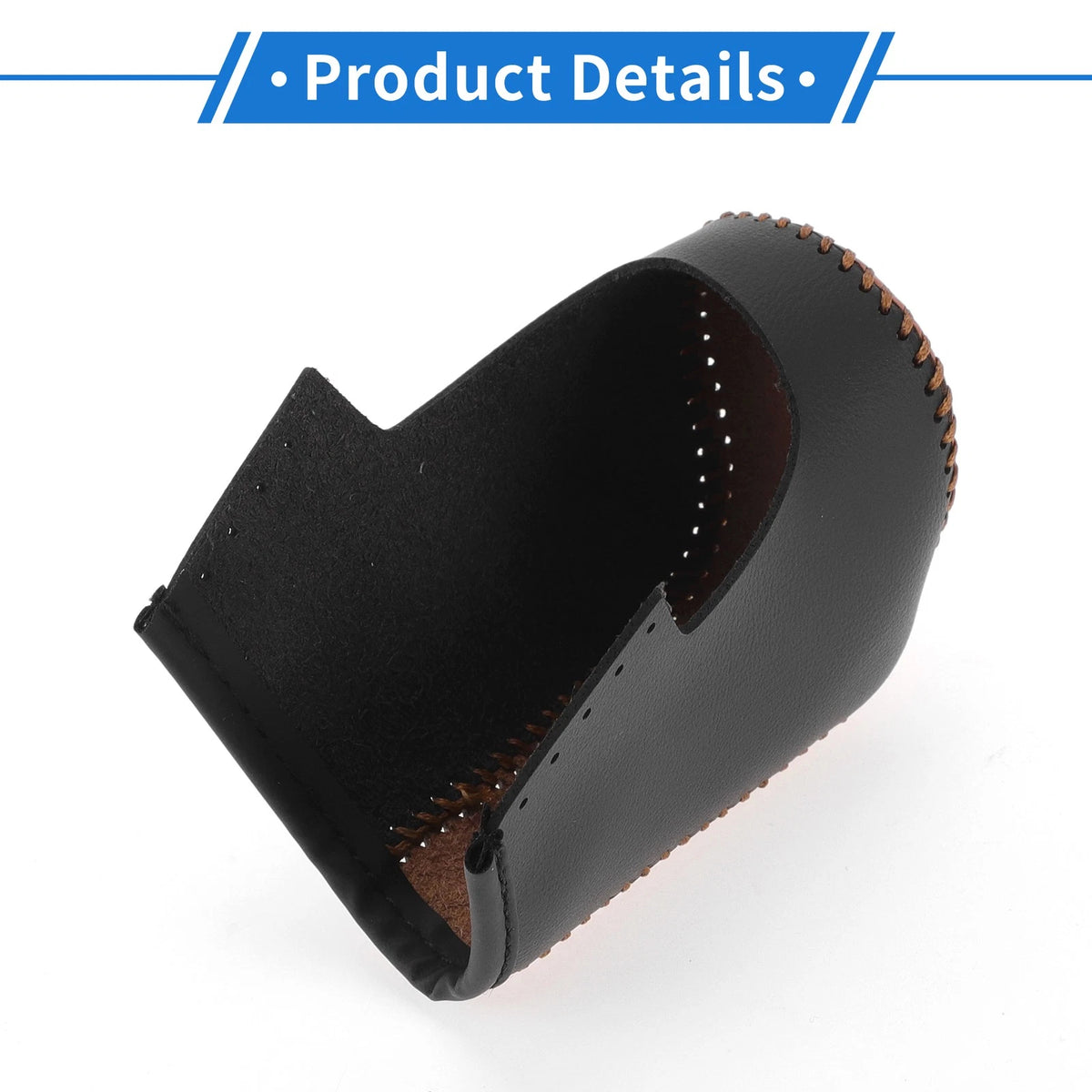 Car Gear Shift Knob Cover 1 Pc for Mazda 3 (2014-2018) Brown Faux Leather