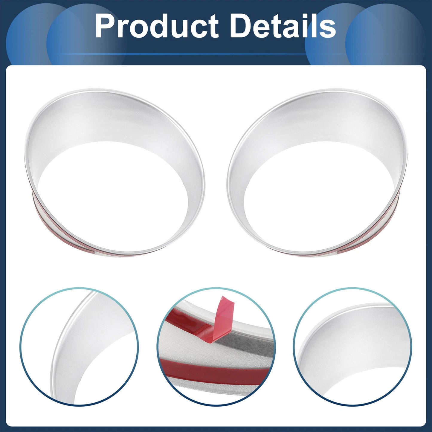 2 x Headlight Trim Bezels for Jeep Wrangler (2025)