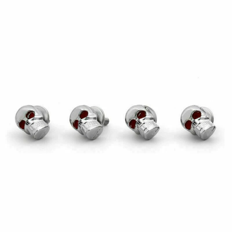 4pcs Chrome Skull License Plate Frame Screws for Universal Motorcycle