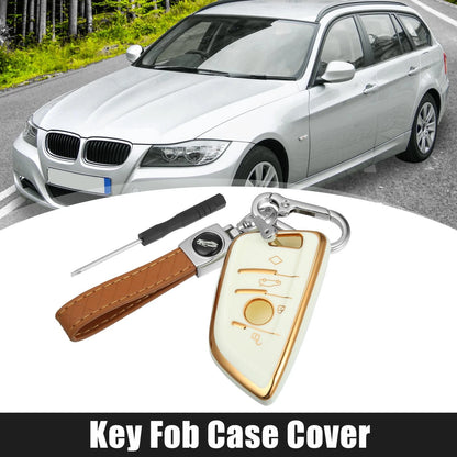 Key Fob Remote Control for BMW 1 2 3 5 6 7 Series X1 TPU Keychain White