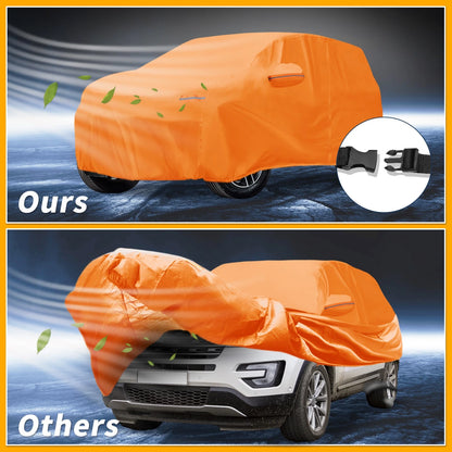 Waterproof All Weather Car Cover for Ford Explorer (2011-2023) - Orange 210D-PU