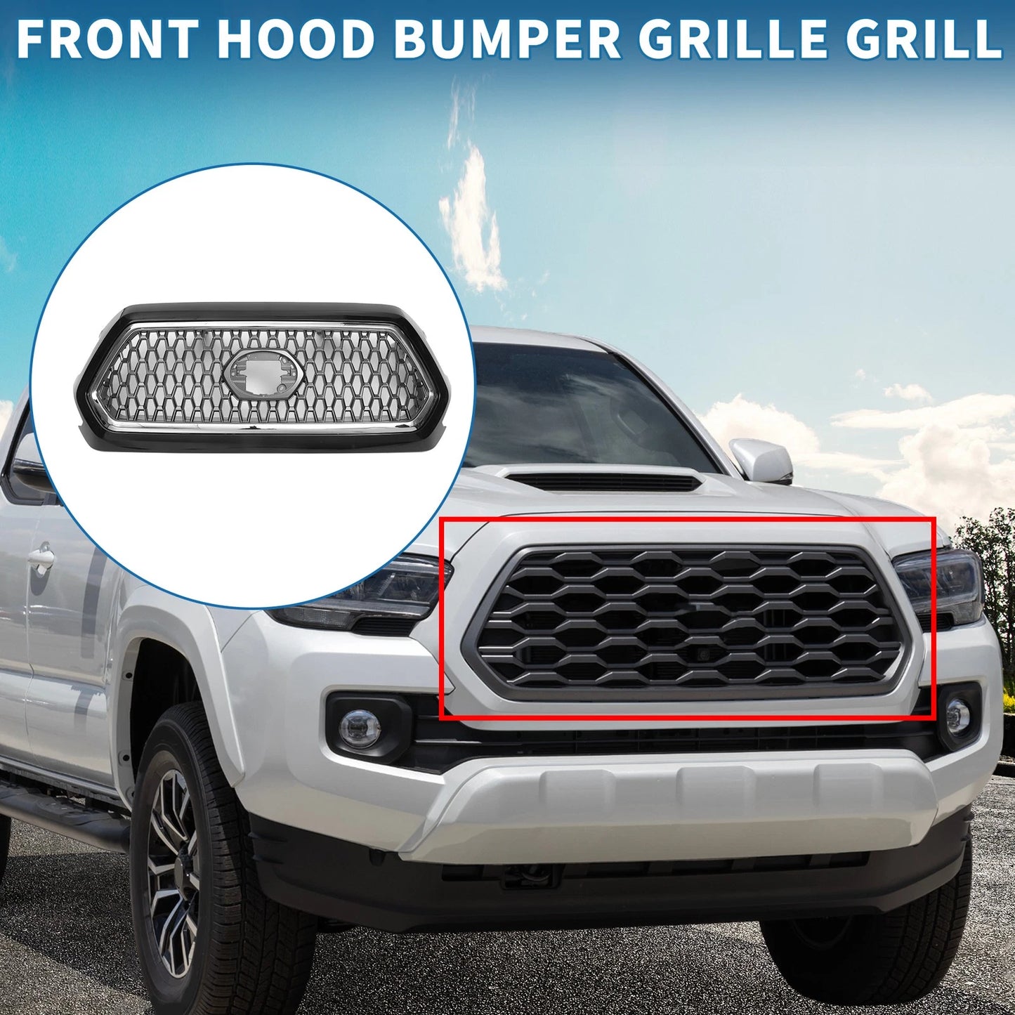 Front Hood Bumper Grille for Toyota Tacoma (2019–2020)