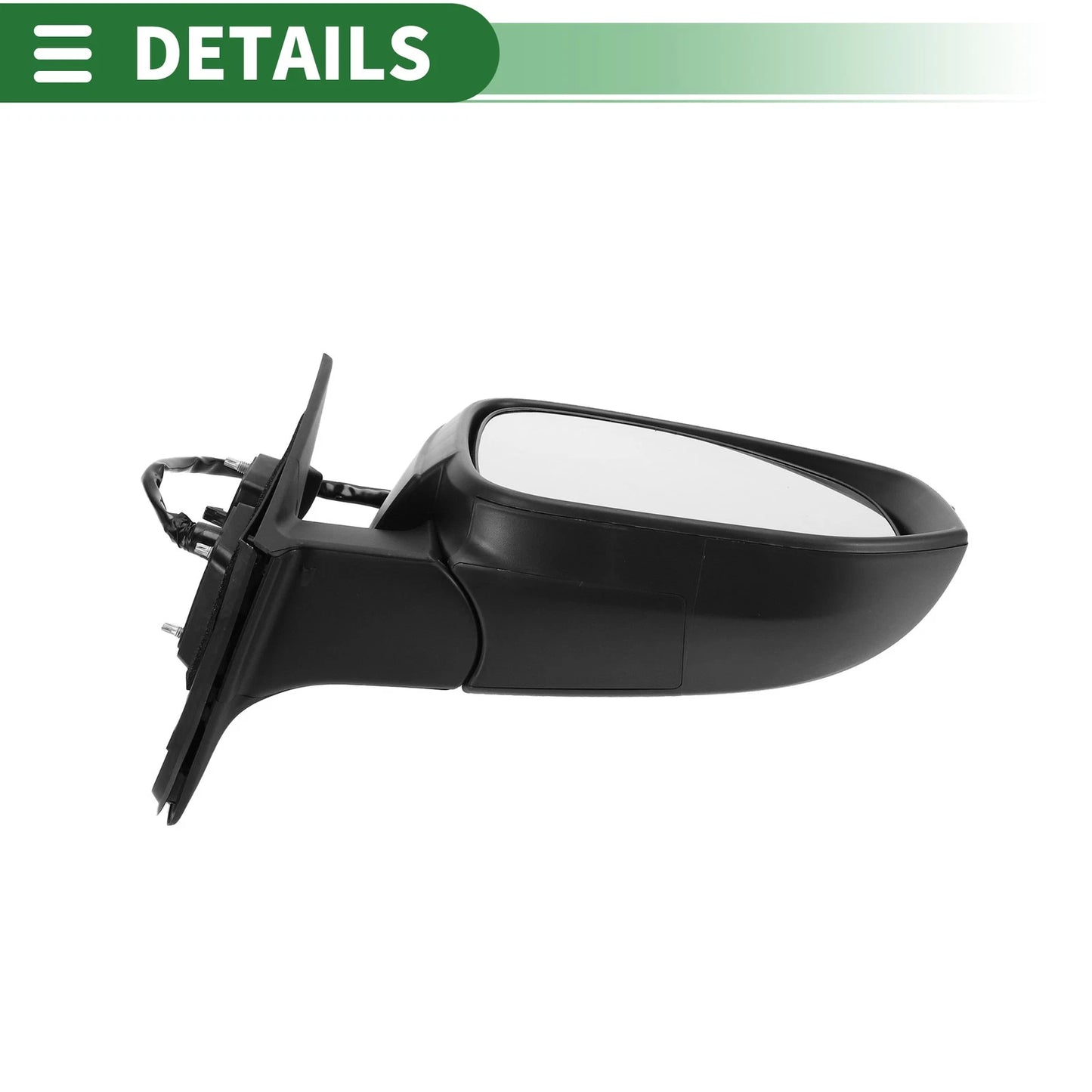 Left Side Door Mirror for Toyota Highlander Manual Folding Gloss Black (2014-2019)