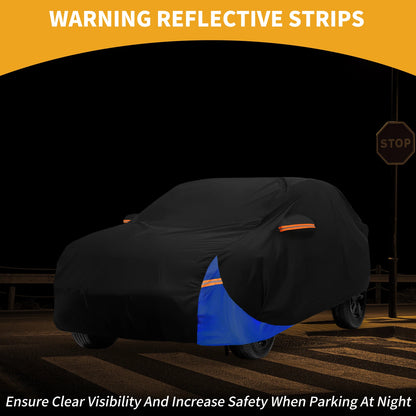 Waterproof All Weather Car Cover for BMW i4 (2022-2024) Black Blue 210D-PU