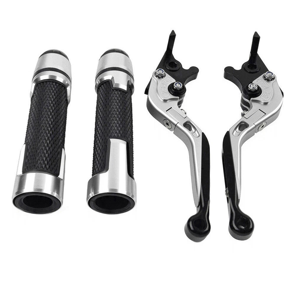 Silver Brake Clutch Lever Handlebar Grip Set for Yamaha XSR900 (2016-2023)