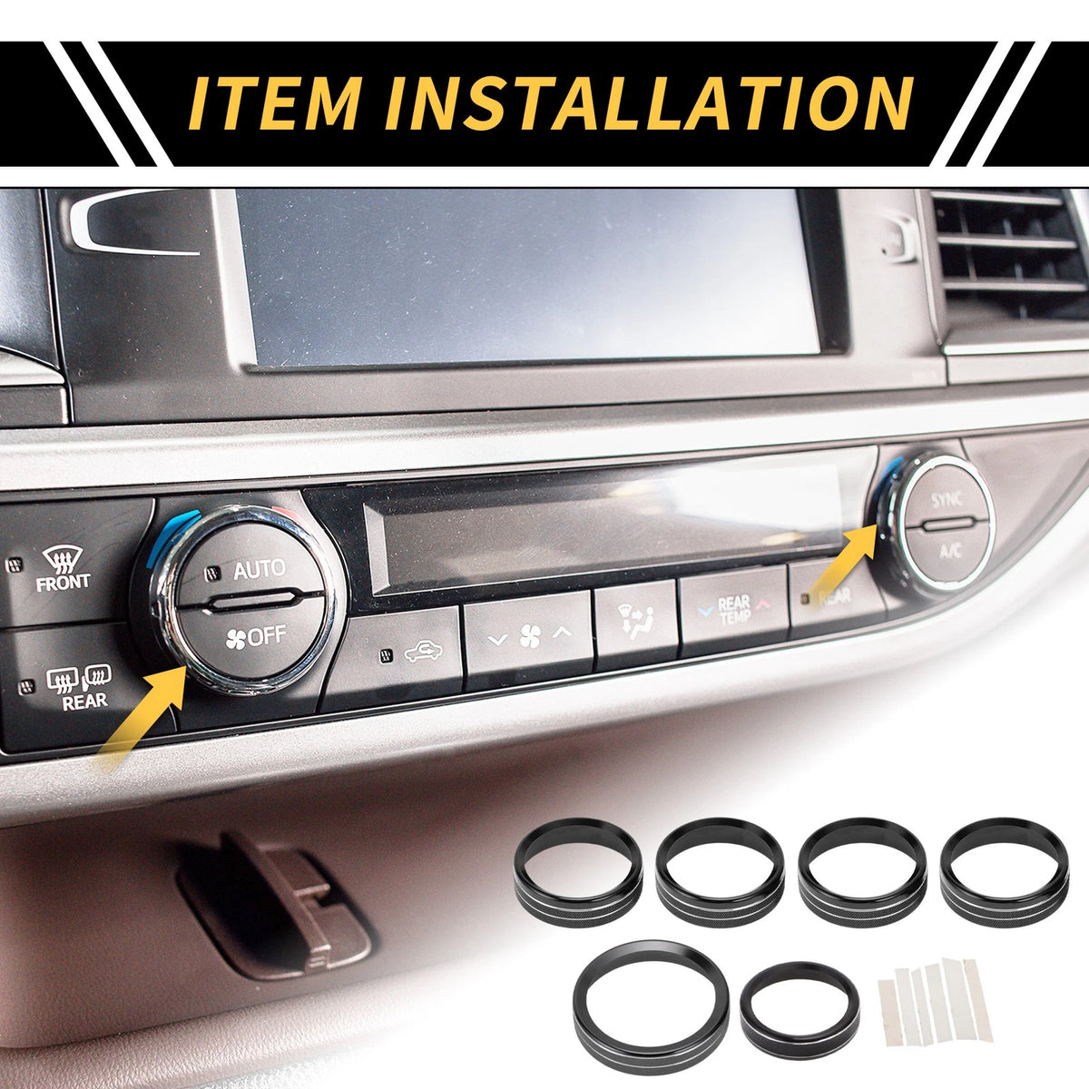 Air Conditioning Button Cover Trim for Ford F-150 XLT (2016-2019) Black 1 Set
