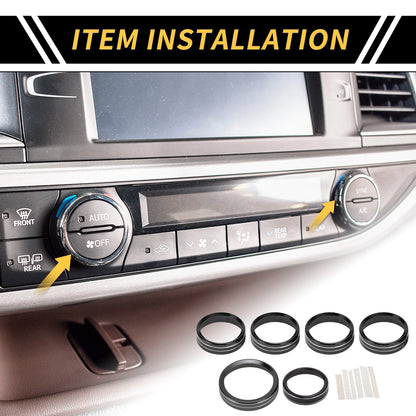 Air Conditioning Button Cover Trim for Ford F-150 XLT (2016-2019) Black 1 Set