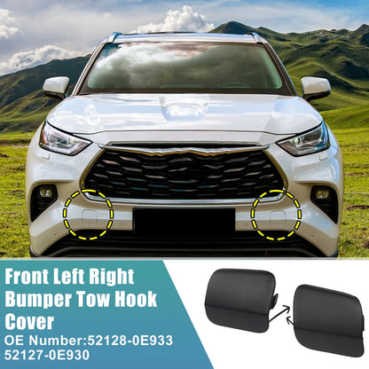 Front Bumper Tow Hook Cover for Toyota Highlander (2014-2019) - Black