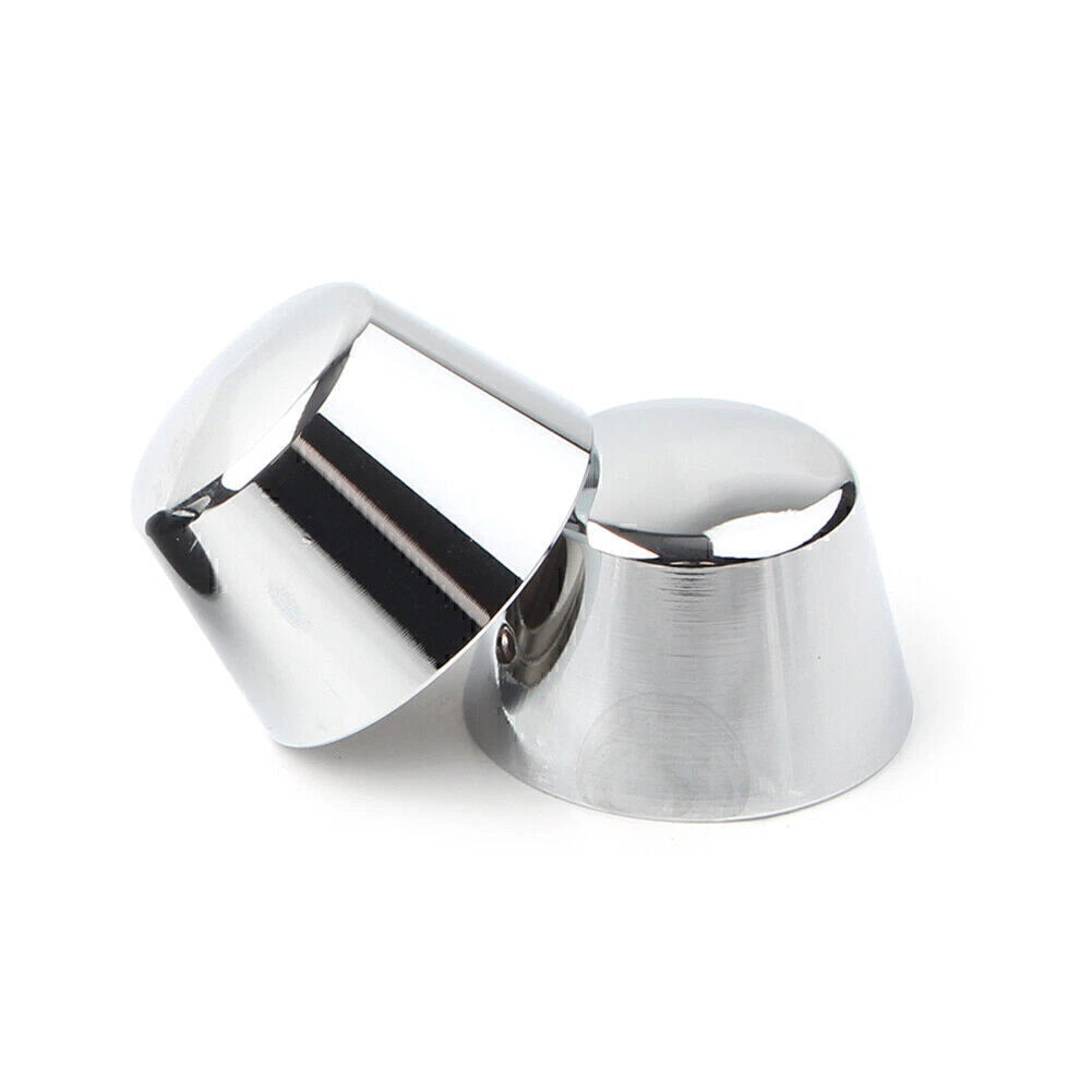 Front Axle Nut Covers 2 x Satin Silver for Harley Sportster Softail Road King
