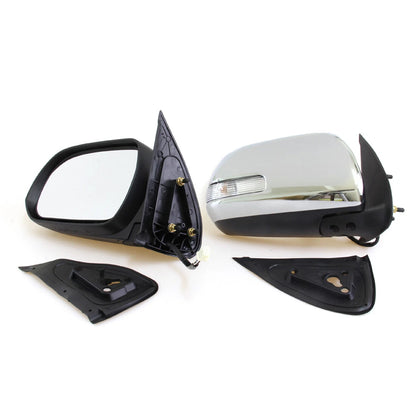 Chrome Electric LED Door Wing Mirrors for Toyota Hilux MK7 2004-2015
