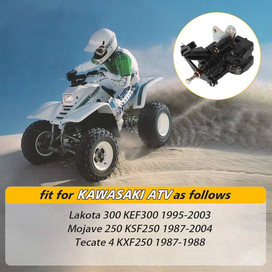 Rear Brake Caliper & Pads for Kawasaki Mojave 250 KSF250A (1987–2004)