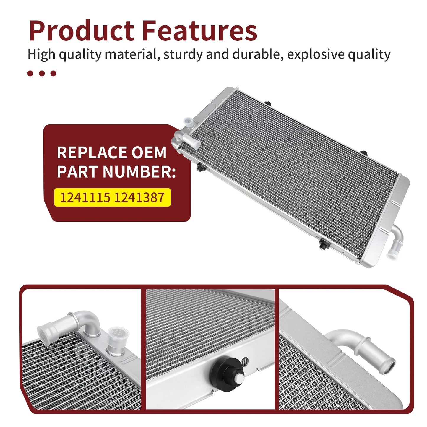 Aluminum Radiator for Polaris RZR XP 4 / RZR Turbo S 4 (2017–2021)