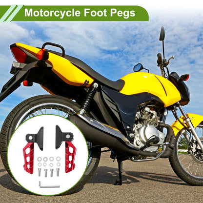 FootPegs 6.3" Red Foot Pedal 1 Set w/Screws & Washers for Motorcycle