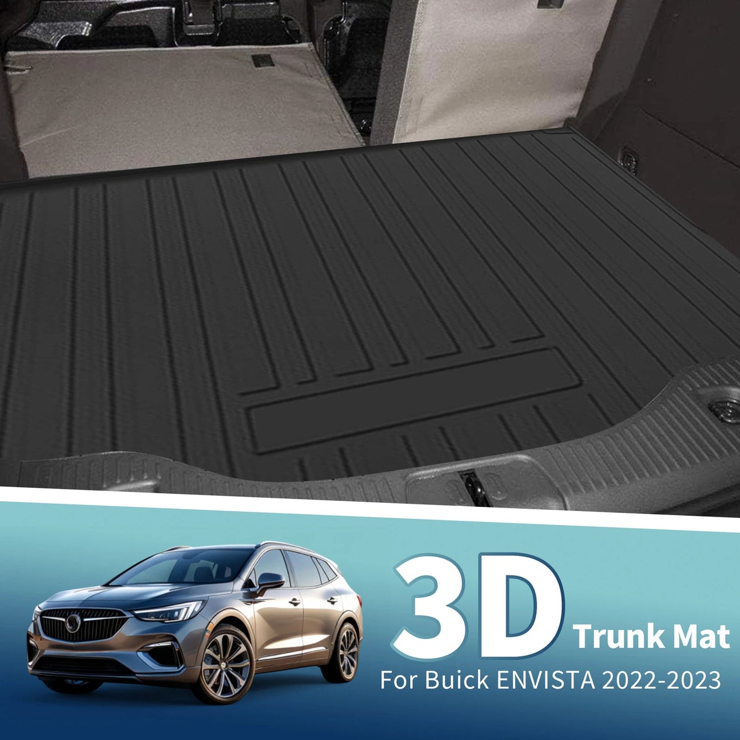 1 Pc Flat Face Cargo Liner Rear Trunk Mat for Buick Envista (2022–2023)