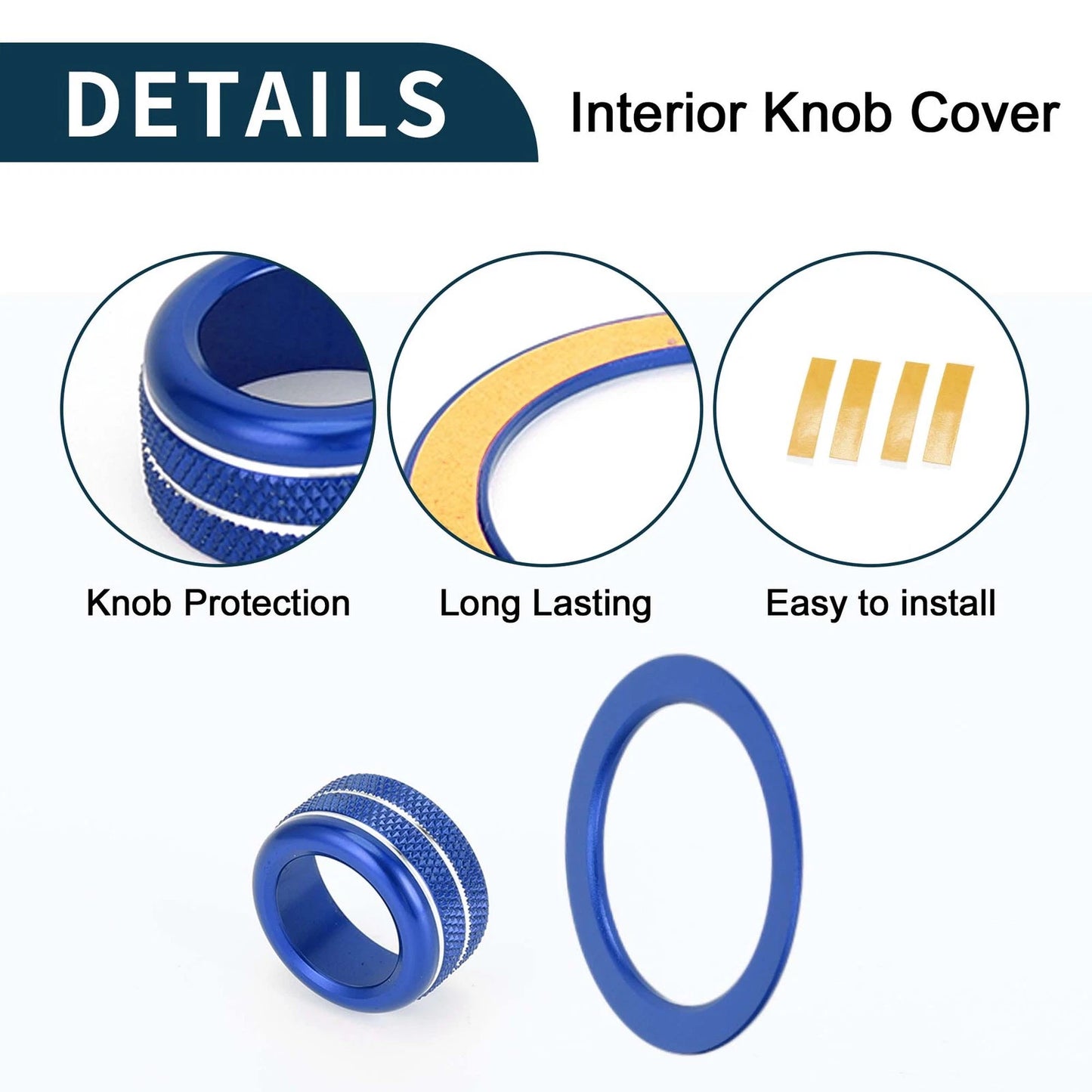 Engine Start Button Knob Cover Ring 3 x for Subaru WRX (2022-2023) Blue