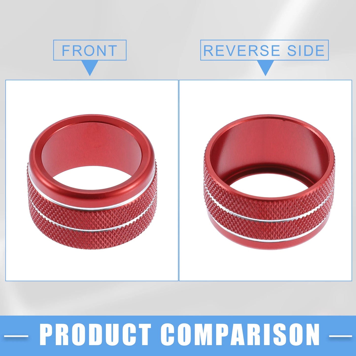 AC Volume 4WD Switch Knob Cover for Toyota Tundra 2014-2021 Red (Set of 5)