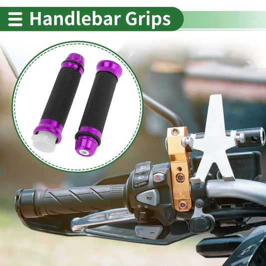 7/8" 22mm Hand Grips for Motorcycle Aluminum Alloy Rubber Purple
