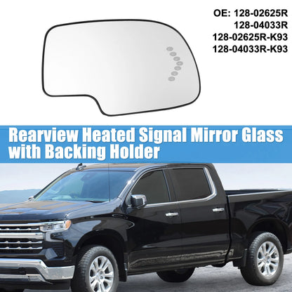 Right Rearview Heated Mirror Glass for Chevy Silverado Avalanche Suburban