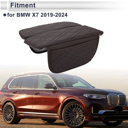 Car Center Console Cover for BMW X7 (2019-2024) - Dark Brown Storage Bag 1 Set