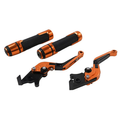 Orange Extendable Brake Clutch Lever Grip Set for Suzuki GSXR750/1000 (2001-2023)