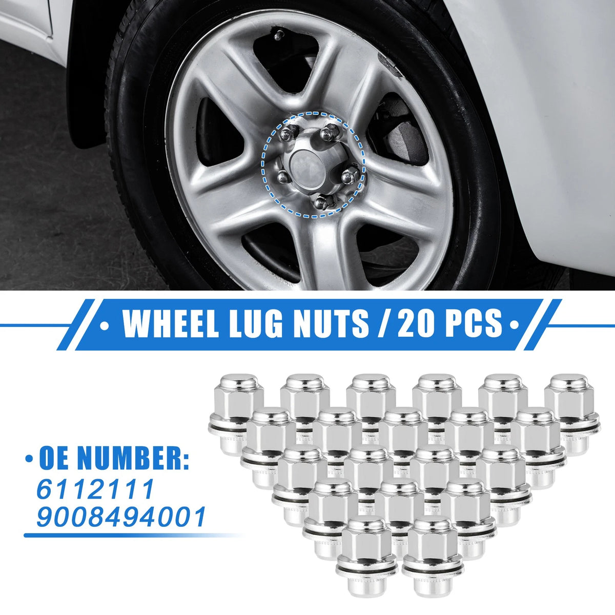 20 x Wheel Lug Nuts M12x1.5 for Toyota Avalon, Camry