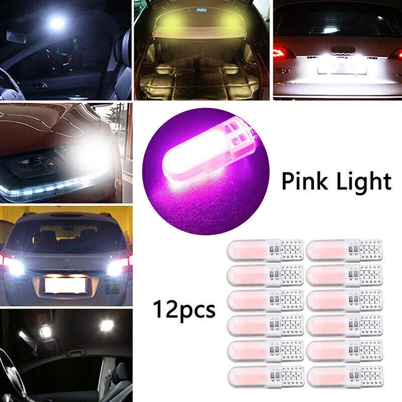 12 x T10 194 W5W COB 2835 SMD LED Car License Light Bulbs for Universal