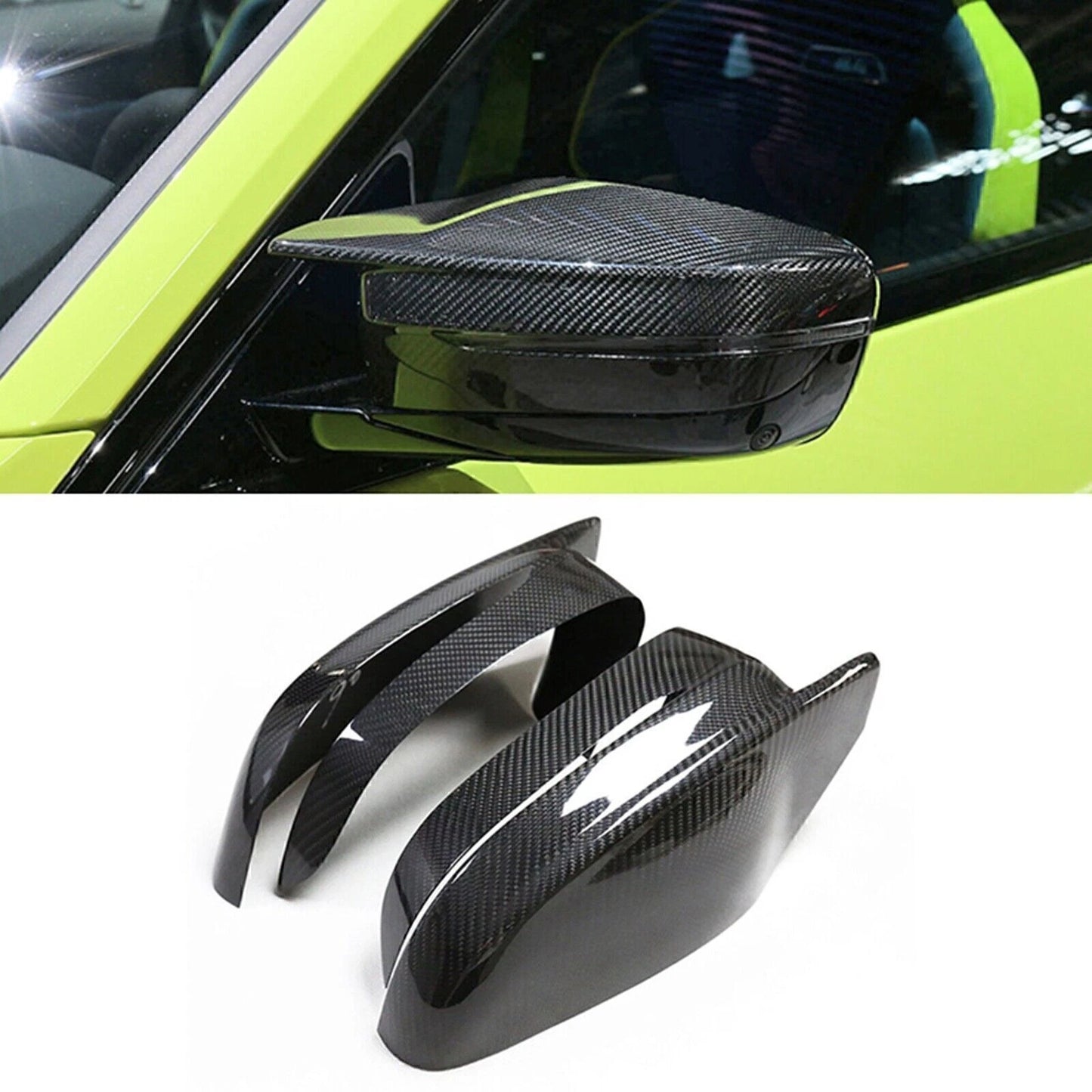 Dry Carbon Fiber Rear Side Mirror Covers for BMW M3 M4 G80 G82 G83 (2021-2023)