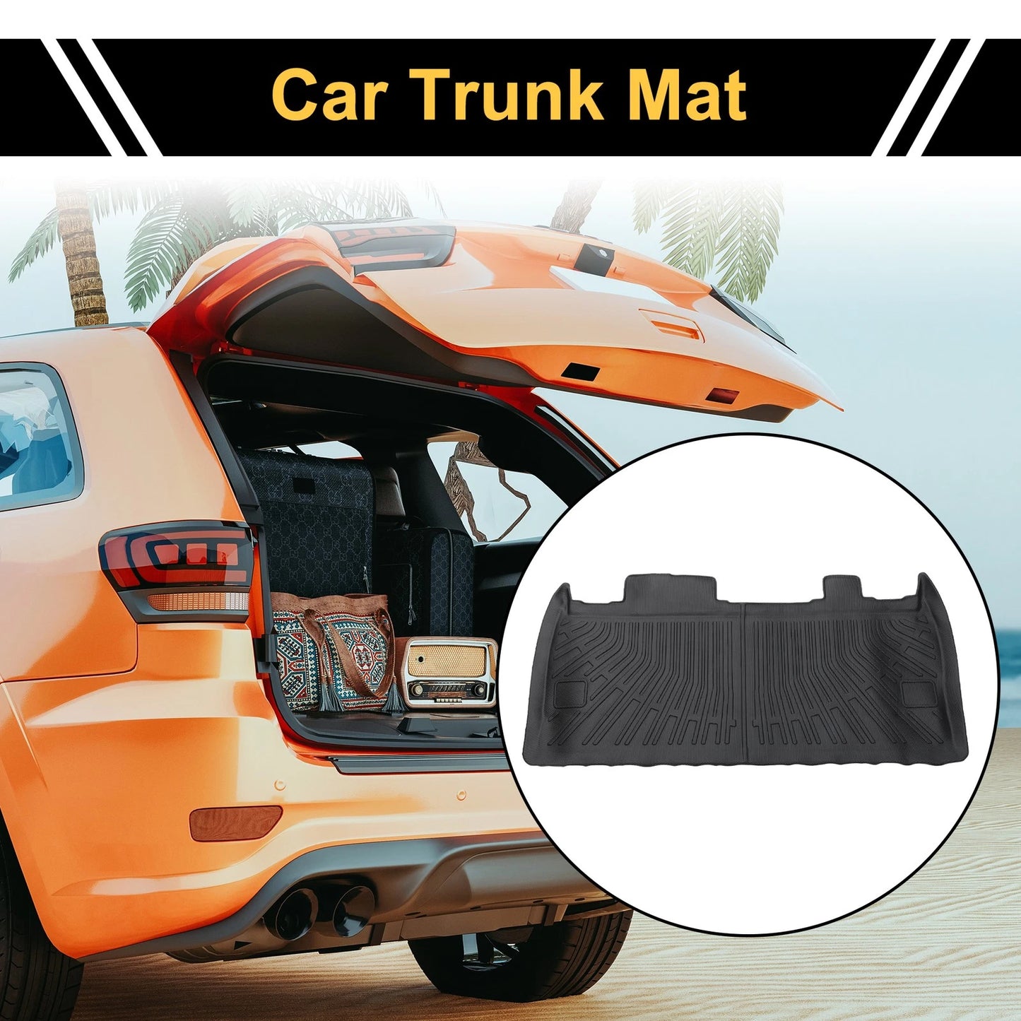 Cargo Liner Rear Trunk Mat for Kia Carnival (2022-2024) Stripe Pattern TPE
