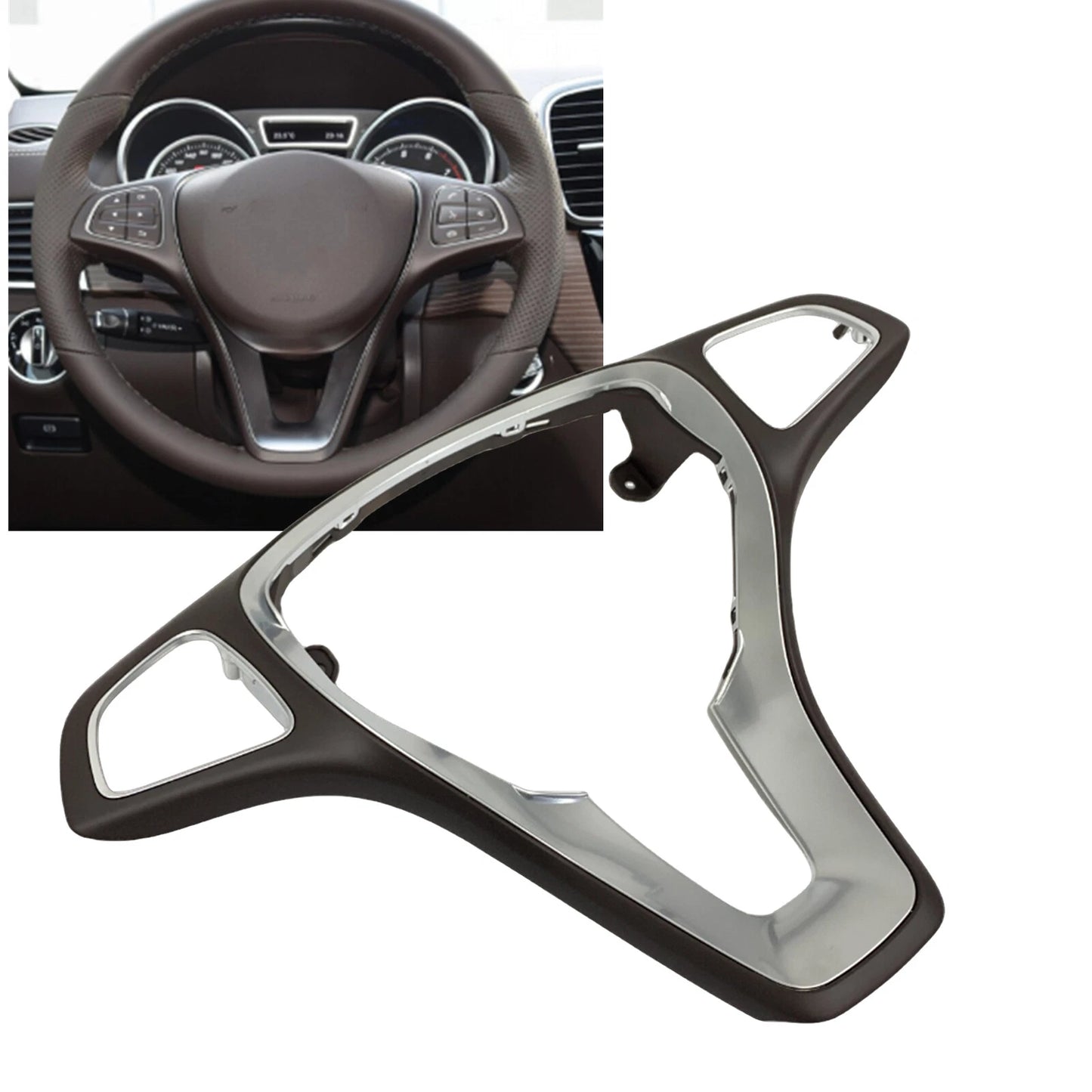 Mocha Chrome Steering Wheel Cover for Mercedes Benz CLS Class (2014-2016)