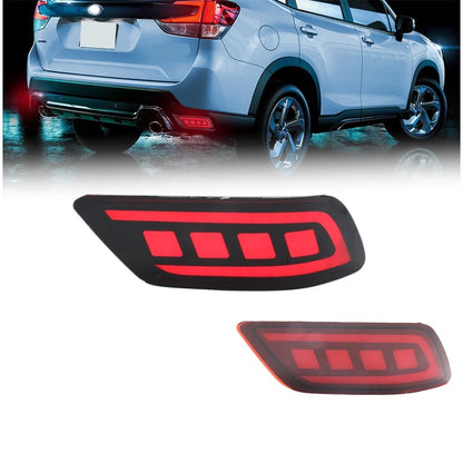 Rear Bumper Lights for Subaru Forester (2019-2023) DRL Turn Signal Red