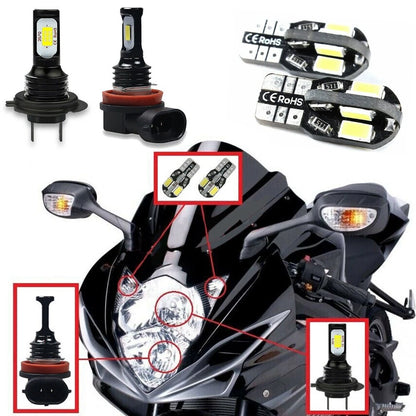 4x LED Headlight Parking Light Bulbs Set White for Suzuki GSXR 600 750