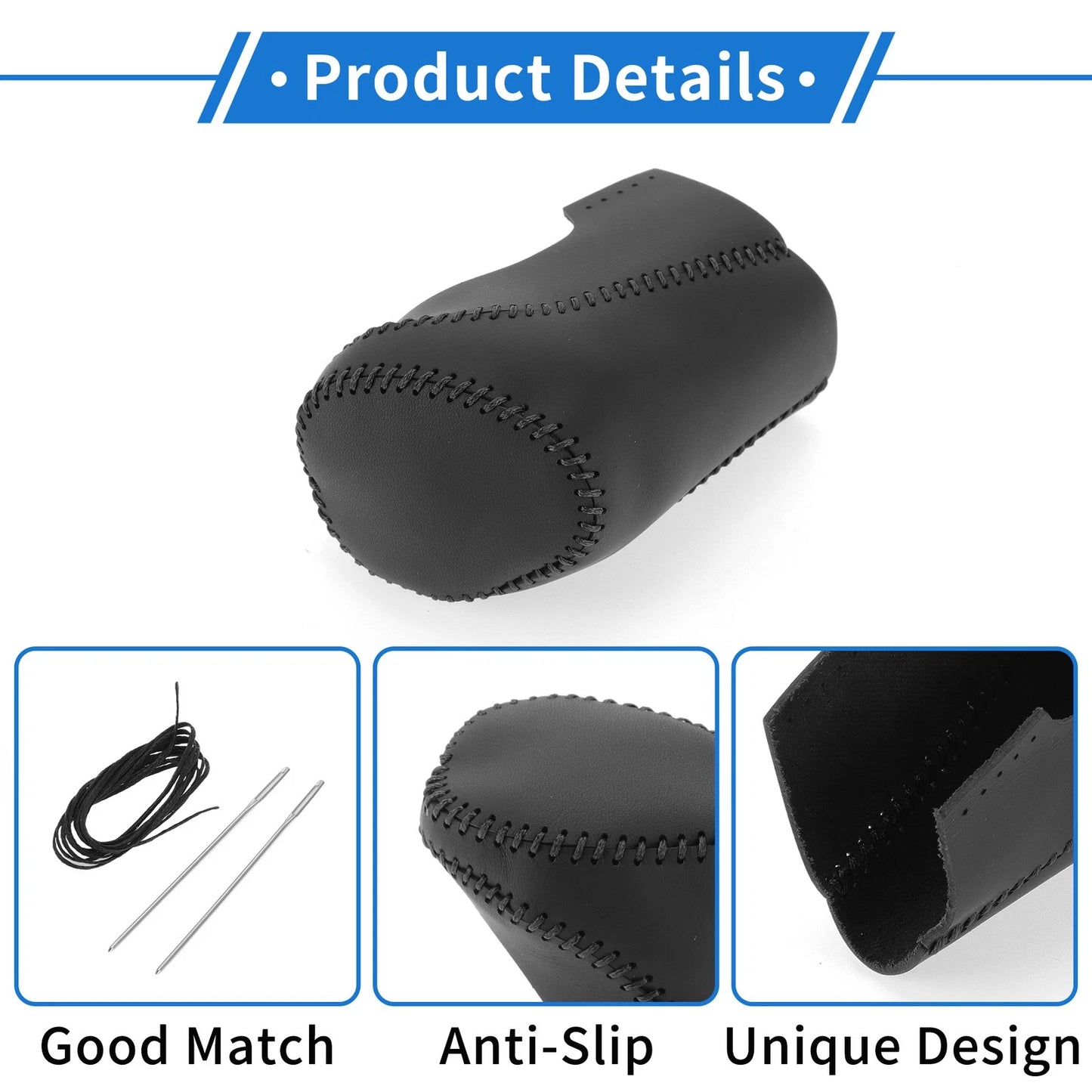 Gear Shift Knob Cover Black Faux Leather for Chevrolet Malibu (2016-2020)